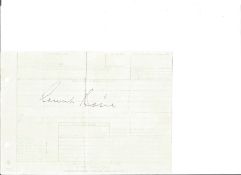 Count Basie signed 8 x 6 inch BOAC white sheet, lined form overleaf from the airline. Collected in