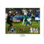 Robbie Brady Italy goal Ireland Signed 16 x 12 inch football photo. . All autographs are genuine