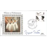 Margaret Thatcher signed 1996 Benham Woman of Achievements small silk FDC. All autographs are