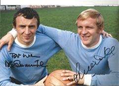 Mike Summerbee and Francis Lee Manchester City Signed 12 x 8 inch football photo. . All autographs