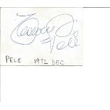 Pele rare full name autograph signed 3 x 2 inch to back of British Airways card, dated Dec 1972.