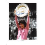 B Virginia Wade Signed 16 x 12 inch tennis colour photo. . All autographs are genuine hand signed