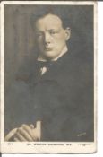 Winston S Churchill signed to reverse of young 6 x 4 inch b/w portrait photo. Signed in pencil at