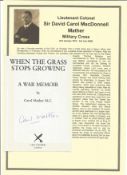 Cofounder of SAS Lieutenant Colonel Sir David Carol MacDonnell Mather MC signed bookplate for When