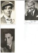 Norman Wisdom, Frankie Howerd, signed to dark area, Jimmy Edwards signed vintage 6 x 4 inch b/w