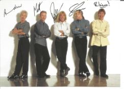 Status Quo band signed 7 x 5 inch colour line up photo signed by all five members. All autographs