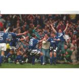 Graeme Stuart , Joe Parkinson and David Unsworth Everton Signed 12 x 8 inch football photo. . All