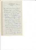 Poet Cecil Day Lewis hand written two sided letter fixed on RH side to yellow card. All autographs