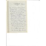 Poet Cecil Day Lewis hand written two sided letter fixed on RH side to yellow card. All autographs