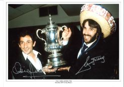 Ossie Ardiles and Ricky Villa Dual Tottenham Signed 16 x 12 inch football photo. . All autographs