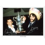 Ossie Ardiles and Ricky Villa Dual Tottenham Signed 16 x 12 inch football photo. . All autographs