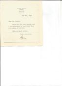 Politics Anthony Eden 1964 typed letter signed Avon to Mr Lundin about his collection of letters.