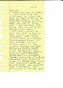 Madonna handwritten letter, yellow lined notebook paper, double sided, 6.5 x 9.5 inch, to her