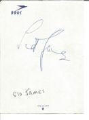 Sid James signed 8 x 6 inch BOAC white sheet, lined form overleaf from the airline. Collected in