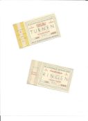 Sport 1936 Olympics two original tickets 12 august Turnen and 7 August Ringen. All autographs are