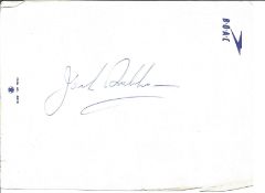 Jack Brabham signed 4 x 3 inch BOAC white sheet. Collected in person by a former BOAC, BA flight