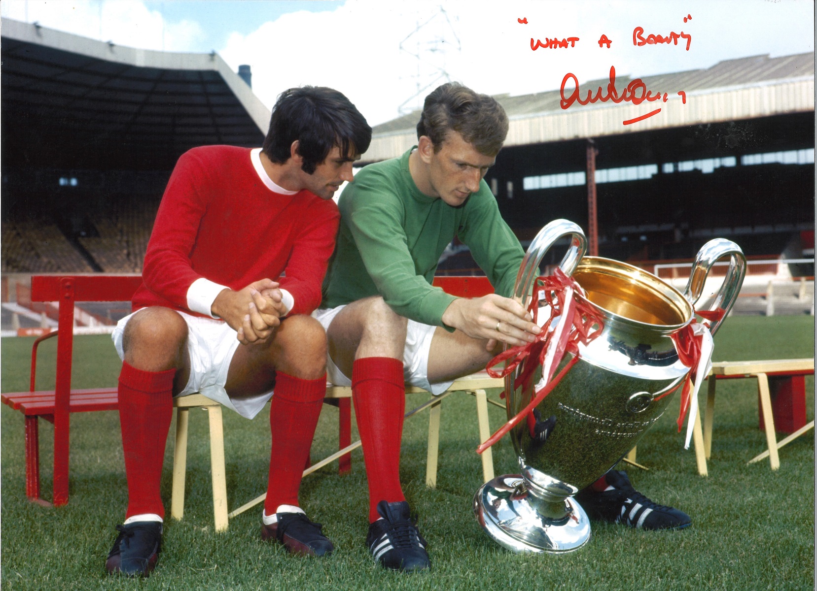 Alex Stepney Man United Signed 16 x 12 inch football photo. . All autographs are genuine hand signed