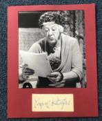 Margaret Rutherford autograph mounted with 10 x 8 inch b/w photo in red mount. All autographs are