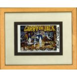 Bernard Cribbins signed Carry on Jack postcard framed and mounted to approx. 10 x 8 inches