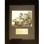 Jack Douglas Carry on framed autograph display. Approx. 19 x 15 inches overall, nice large autograph