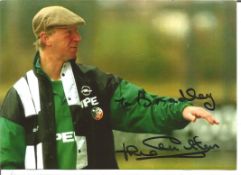 Jack Charlton signed 6 x 4 colour photo in green Ireland jacket to Bradley. All autographs are