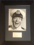 Kenneth Williams Carry on framed autograph display. Approx. 19 x 15 inches overall, nice autograph