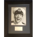 Kenneth Williams Carry on framed autograph display. Approx. 19 x 15 inches overall, nice autograph