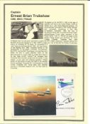 Captain Ernest Brian Trubshaw CBE, MVO, FRAeS signed rare 1969 Concorde First Day of Issue Maxi card