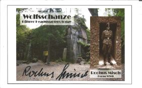 Rochus Misch WW2 Hitlers body guard signed 6 x 4 inch colour montage photo. All autographs are