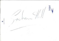 Graham Hill signed 4 x 3 inch BOAC white sheet. Collected in person by a former BOAC, BA flight