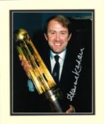Howard Kendall signed 12x10 mounted colour photo pictured while manager of Everton. Kendall's