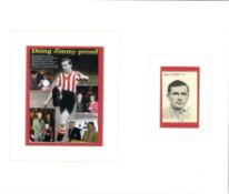 Sheffield United legend Jimmy Hagan 12x10 mounted signature piece includes signed black and white