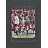 Cyril Knowles, Jeff Astle and Pat Jennings multi signed 16x12 colour magazine photo pictured