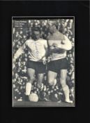 George Eastham and Peter Dobing signed 16x12 overall mounted black and white magazine photo pictured