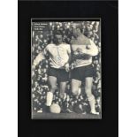 George Eastham and Peter Dobing signed 16x12 overall mounted black and white magazine photo pictured