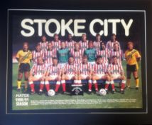 Stoke City 1990/91 multi signed 20x16 mounted team magazine colour photo 16 signatures includes Alan