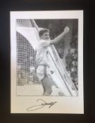 John Aldridge signed 20x16 mounted black and white photo pictured while playing for Liverpool.