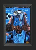 Vincent Kompany signed 16x12 overall mounted colour photo pictured lifting the premier league trophy