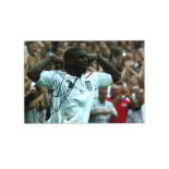 Micah Richards signed 16x12 overall mounted colour photo pictured playing for England. Micah Lincoln