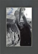 Phil Parkes signed 16x12 mounted black and white photo pictured celebrating after West Ham winning