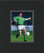 John Aldridge signed 12x10 mounted colour photo pictured in action for the Republic of Ireland. Good