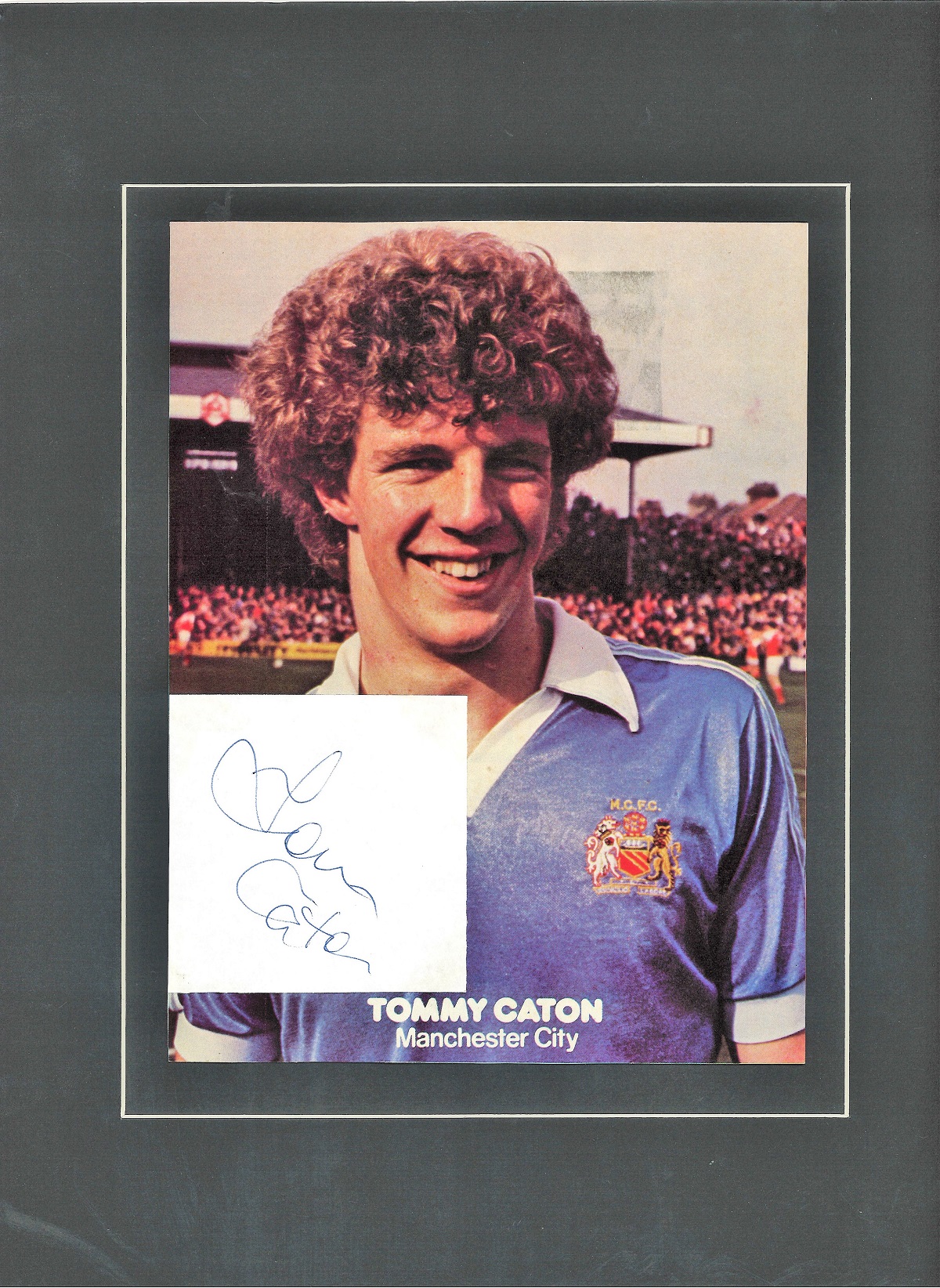 Tommy Caton 16x12 overall mounted signature piece includes signed album page and colour magazine