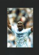 Micah Richards signed 16x12 overall mounted colour photo pictured playing for Manchester City. Micah