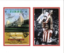 Sunderland 1973 FA Cup Winners multi signed 12x10 mounted signature piece signatures include Bobby