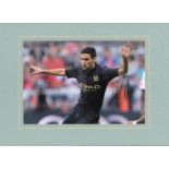 Jesus Navas signed 16x12 overall mounted colour photo pictured in action for Manchester City.