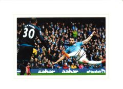 Alvaro Negredo signed 16x12 mounted colour photo pictured in action for Manchester City. Nicknamed