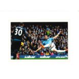 Alvaro Negredo signed 16x12 mounted colour photo pictured in action for Manchester City. Nicknamed