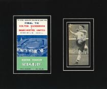 Nat Lofthouse 12x10 mounted signature piece includes signed black and white photo and print of the