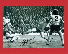 Steve Heighway signed 13x10 mounted black and white photo pictured in action for Liverpool. Good