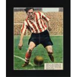 Len Shackleton signed 12x10 mounted colour magazine photo picturing the Sunderland legend in action.